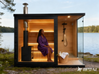 Sauna et douche combinés modernes en bois massif de pruche électrique, pour intérieur/extérieur, avec panneau de commande informatisé, alimentation par prise, idéal pour appartement