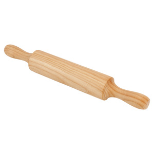 Rodillo de madera maciza con mango liso sin pintura, herramienta de cocina para amasar masa - Product Image 2