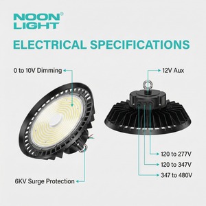 NOONLIGHTING N-HBU LED UFO Hallenstrahler 150W Intelligente Beleuchtung IP65 ETL DLC Fabrik-LED 165LM/W IoT - Product Image 5
