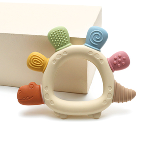 Gran oferta, mordedor sensorial para bebé, juguete masticable de 0 a 6 meses, juego de regalo para bebé, juguetes para niños recién nacidos, producto de silicona, anillo mordedor para bebé - Product Image 2