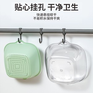 ตะกร้าใสสองชั้นสำหรับสัตว์เลี้ยง สำหรับล้างและสะเด็ดน้ำผลไม้ในครัว - Product Image 4
