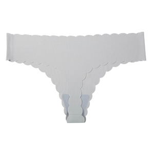 Tangas invisibles de mujer al por mayor, sin costuras, acanaladas, con borde ondulado, bragas sólidas cómodas para deportes y yoga, ropa interior tipo G-string para mujer. - Product Image 1