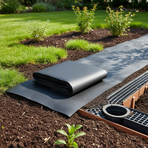 Toile géotextile non tissée robuste 15 x 20 pieds 4 oz pour barrière anti-mauvaises herbes de jardin et couverture du sol pour drainage paysager - Product Image 2