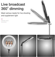 Anneau lumineux professionnel de 18 pouces (45 cm) à LED 45 W 3000-6000 K pour la photographie, les selfies, le maquillage, la diffusion en direct, l'éclairage d'appoint