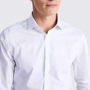 पुरुषों की सफेद स्लिम फिट गैर-लौह सूती शर्ट वसंत के लिए नए औपचारिक कार्यालय पहनने की प्रवृत्ति - Product Image 2
