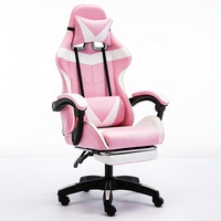 Échantillon gratuit personnalisé rose blanc ordinateur de course de bureau Scorpion fauteuil de jeu inclinable en cuir pour joueur avec repose-pieds