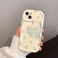 Coque de téléphone portable en silicone TPU avec motif floral bleu et bord ondulé pour iPhone 8 X Xr Xs Max 11 12 13 14 15 16 17
