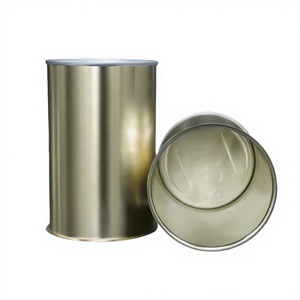Boîtes cylindriques personnalisées en fer blanc pour emballage alimentaire, surface laquée, vente en gros, achat en vrac, boîtes vides - Product Image 1