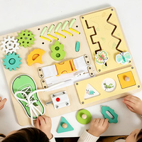 Tableau d'activités Montessori en bois pour les tout-petits de 3 ans et plus, plateau multifonctionnel avec engrenages, fermetures éclair, lacets, jouet pour développer la motricité fine