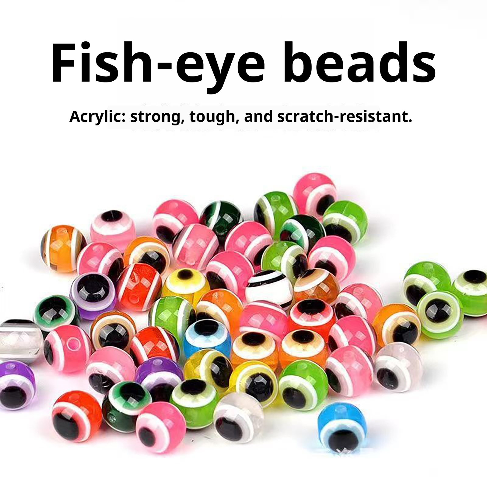 Perles d'espacement fisheye (couleurs mélangées) 1000 pièces