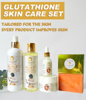 Ensemble de 5 produits de soin de la peau Super blanchissants naturels Gluta-c, crème pour le visage, lotion, huile, savon, sérum au glutathion pour éclaircir la peau