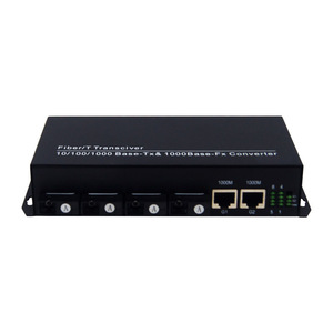 Gigabit Media Converter 4 Sc Met 2 10/100/1000Mbps Rj45 Poort Fiber Optische Transceiver - Product Image 1