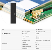 Antenne cellulaire 5G LTE 4G intelligente à large bande et à gain élevé, FPC flexible interne 79,4x21mm UFL MHF
