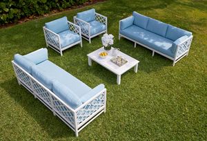 ชุดโซฟาเบาะกันน้ำกรอบอลูมิเนียมหรูหราสำหรับลานบ้านกลางแจ้ง - Product Image 2