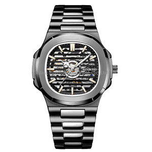 นาฬิกาข้อมือผู้ชายระดับไฮเอนด์ ทรงสี่เหลี่ยมจัตุรัส ระบบจักรกล อัตโนมัติเต็มรูปแบบ กันน้ำ โครงสร้างเปลือย สายสแตนเลส สไตล์มีเสน่ห์ - Product Image 4