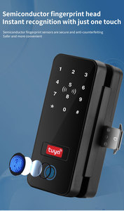 Contrôle d'accès électronique numérique Tuya Serrure de porte coulissante en verre Carte d'application Clé de sécurité numérique Empreinte digitale Serrure intelligente de porte en verre - Product Image 5