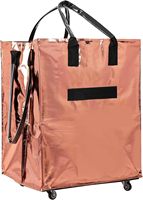 Bolsas de Compras Reutilizables de Material PE, Estilo Americano, con Ruedas, Plegables, con Asa y Ruedas en la Parte Inferior, para Viajes, Lavandería y Picnic