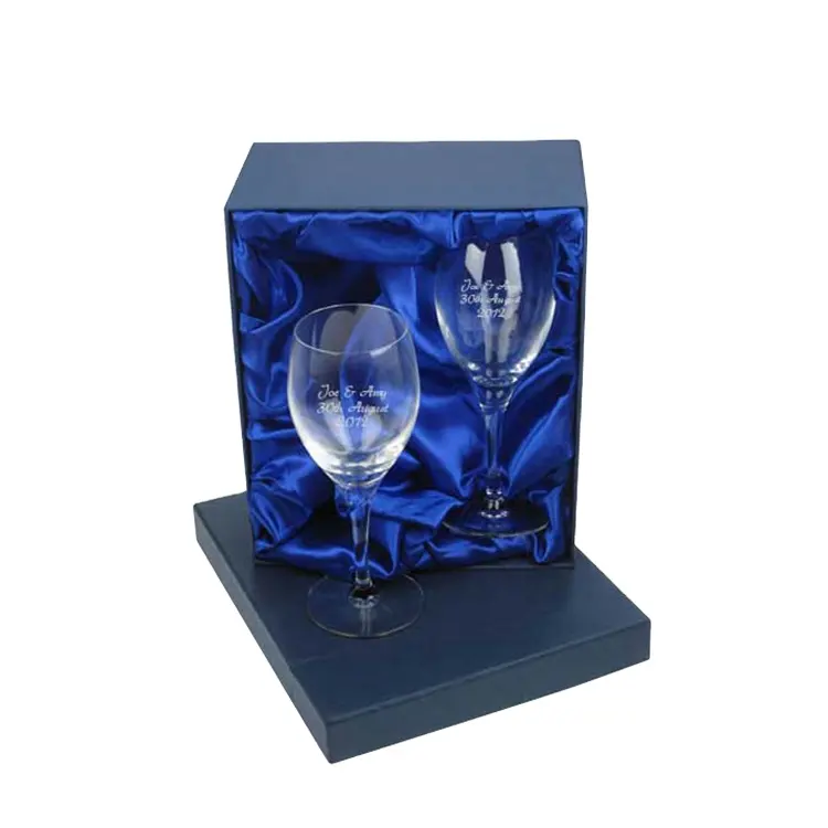 Gift Box Gift Custom Rigid Cardboard Gift Packaging Wine Glass Box With Insert
