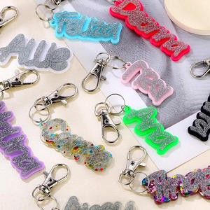 Dễ thương long lanh Acrylic Tên <span class=keywords><strong>Keychain</strong></span> tùy chỉnh Acrylic chữ <span class=keywords><strong>Keychain</strong></span> quyến rũ đối với trang sức làm - Product Image 2