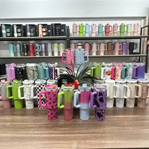 40oz Sublimation Blanks Tumblers Wholesale Bulk 40 Oz Tumbler With Handle Cups With Lids And Straws Botella De Agua