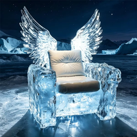 Fauteuil décoratif style glace de cristal avec ailes pour la décoration d'événements haut de gamme