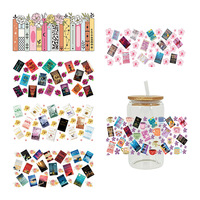Transferts pour gobelets à motifs de dessins animés 16oz, Autocollants UV DTF variés pour dos de livres, Autocollants pour gobelets à motifs de chiens, Autocollant de transfert pour livres anciens précieux, Autocollant logo