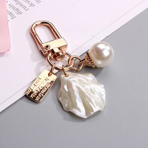 À la mode De Luxe Or Coeur Perle Shell Thème Charme Océan Style Pendentif Porte-clés pour Les Amoureux De La Mode Cadeau - Product Image 3