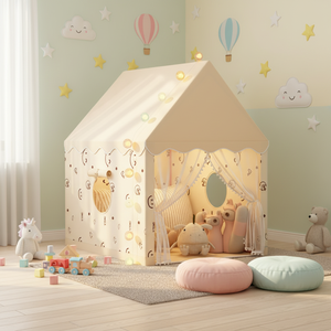 Kinder-Spielhaus-Zelt für Mädchen und Jungen Prinzessinnen-Spielzelt Vier-Jahreszeiten Innen- und Außenbereich Eltern-Kind-Interaktives Spielhaus - Product Image 1