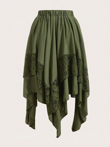 2025วินเทจโกธิคพังก์ฮอทตี้ลูกไม้ประกบผ้าเช็ดหน้ากระโปรงชายเสื้อลายดอกไม้ทรงดินสอภาพเงาเอวธรรมชาติฤดูร้อน - Product Image 4