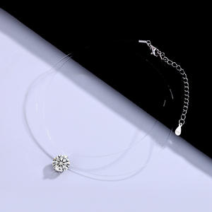 Collar con colgante de moissanita VVS de 0.5ct y 5ct de Color D de alta calidad para mujer, joyería fina de Plata de Ley 925 chapada en rodio redondo - Product Image 6