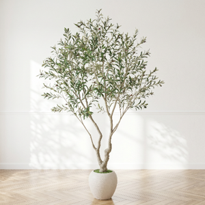 Albero di <span class=keywords><strong>Ulivo</strong></span> con Vaso <span class=keywords><strong>Bianco</strong></span>, Piante Verdi Artificiali per Decorazioni Natalizie, Facili da Mantenere, per Interni ed Esterni - Product Image 2