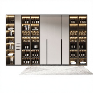HAIYUE Minimalist <strong>Super</strong> Large Capacity Wine Cabinet Wood Panel <strong>Home</strong> <strong>Furniture</strong> for Apartment Living Room or Villa - Product Image 1