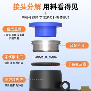 ข้อต่อลมแบบเร็ว Qingze T-Type เกลียวนอก มุมฉาก 4-01 6-02 8 10 มม. พร้อมฝาหมุนได้ 360 องศา - Product Image 2