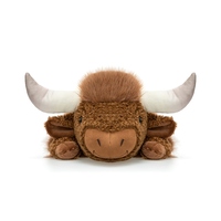 Nouveauté : Peluche réaliste et moelleuse d'animaux sauvages, Yak aux grandes cornes, jouet doux
