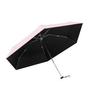 Paraguas de bolsillo portátil, plegable en cinco partes, con varillas de aleación de nailon, resistente a los rayos UV, para viajes soleados y lluviosos, diseño minimalista - Product Image 5