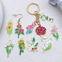Porte-clés personnalisés en métal avec logo, émail souple ou dur, forme de fleur, dessin animé, animal