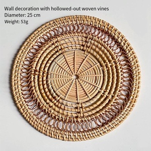 Décorations murales en <span class=keywords><strong>rotin</strong></span> tressé faites à la main, style Art Déco, pour salons, entrées, décoration élégante pour maisons d'hôtes - Product Image 6