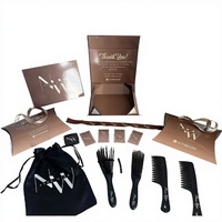 Offre Spéciale : Ensemble d'étiquettes pour cheveux de la marque MUYANG avec boîte à perruque, sac en satin, sac à main, logo en relief, en papier, imprimé UV