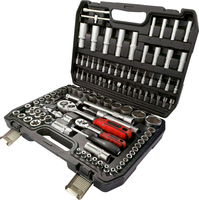 Elehand OEM 108 pièces 1/4" & 1/2" Dr. Kit de réparation automobile et domestique avec douilles chauffantes et cliquet, outil de mécanicien, avec mallette rigide
