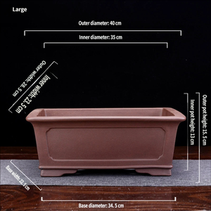 Vaso in argilla viola Yixing - Vaso di lusso ecologico <span class=keywords><strong>da</strong></span> pavimento per <span class=keywords><strong>bonsai</strong></span> e alberi di Banyan <span class=keywords><strong>da</strong></span> <span class=keywords><strong>interno</strong></span> - Vaso in ceramica per piante a stelo lungo all'ingrosso - Product Image 4