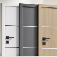 Porte intérieure en bois massif couleur noyer, porte de chambre à coucher, finition imperméable, moderne, pour appartement, maison, bureau