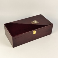 Scatola Regalo per Vino in Legno con Finitura Lucida, Personalizzabile con Logo, per Bottiglia Singola, con Inserto in Schiuma