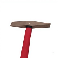 Marteau de décapage Oak Brand anti-étincelles en bronze d'aluminium 0,2 kg avec manche en fibre de verre rouge/noir, adapté à diverses applications
