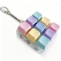 Jouet anti-stress de décompression, motif imprimé couleur personnalisée, ornement à suspendre pour sac, porte-clés clicker 9 touches, capuchon de touche mécanique