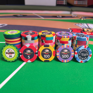 Jetons de poker et jetons de <span class=keywords><strong>casino</strong></span> en céramique écologiques, durables, avec logo personnalisé, fabrication professionnelle – Artwork personnalisé pour les clubs de poker et les cadeaux - Product Image 1