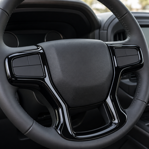 Copertura per Telaio del Volante Auto, Decorazione Interna in Fibra di Carbonio Nero Lucido per Chevrolet Silverado Tahoe Suburban - Product Image 4