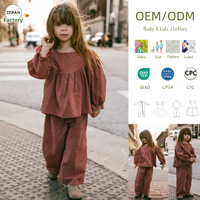 Ensemble deux pièces pour filles, ensemble d'été pour filles, costume long en coton et lin, ensemble de vêtements pour bébé, ensembles de vêtements pour filles de 0 à 8 ans