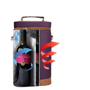 Custom 2-Bottle Insulated Wine Cooler Bag Tumblers for Beach Travel Carrying Wine Accessories Featuring Stylish <b>Purse</b> Design - Product Image 2