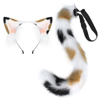 Serre-têtes en fausse fourrure faits main, oreilles de chat, renard et loup avec queue, accessoires capillaires en peluche en gros