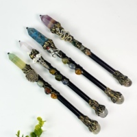 Baguette Magique en Cristal Naturel Faite à la Main, Sceptre Magique en Pierre Précieuse pour Décoration Spirituelle et Cadeau (Vente en Gros)